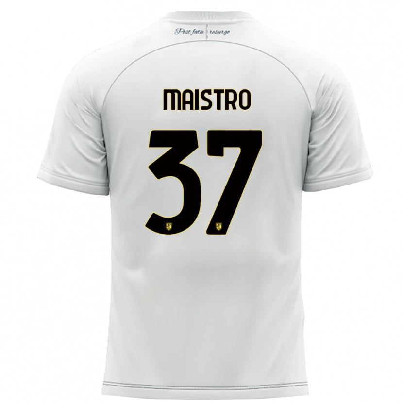 Danxen Hombre Camiseta Fabio Maistro #37 Blanco Amarillo 2ª Equipación 2025/26 La Camisa México