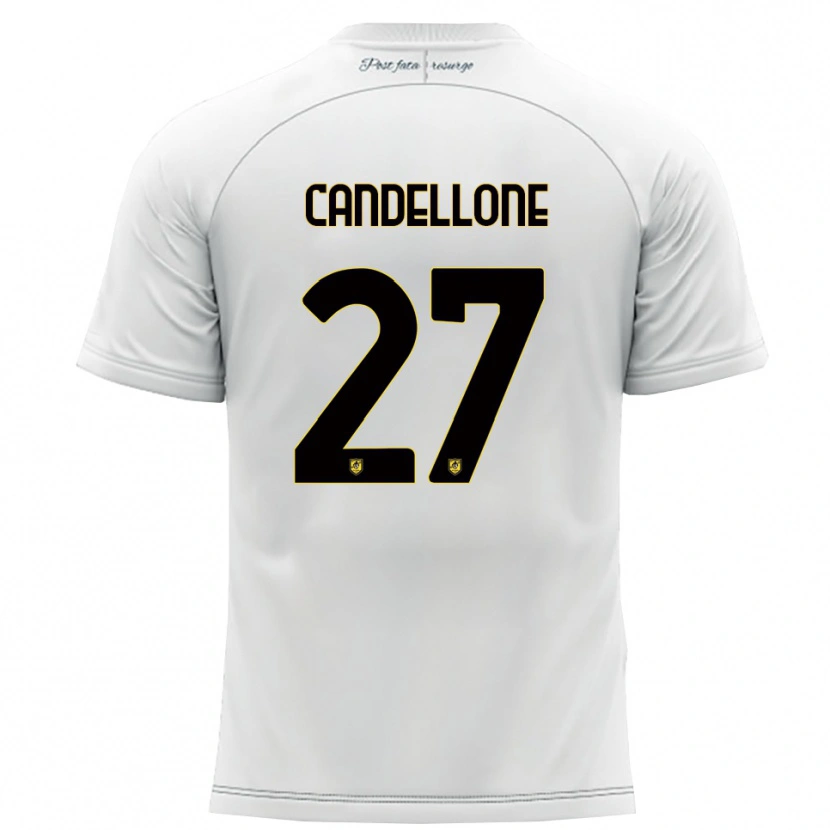 Danxen Hombre Camiseta Leonardo Candellone #27 Blanco Amarillo 2ª Equipación 2025/26 La Camisa México
