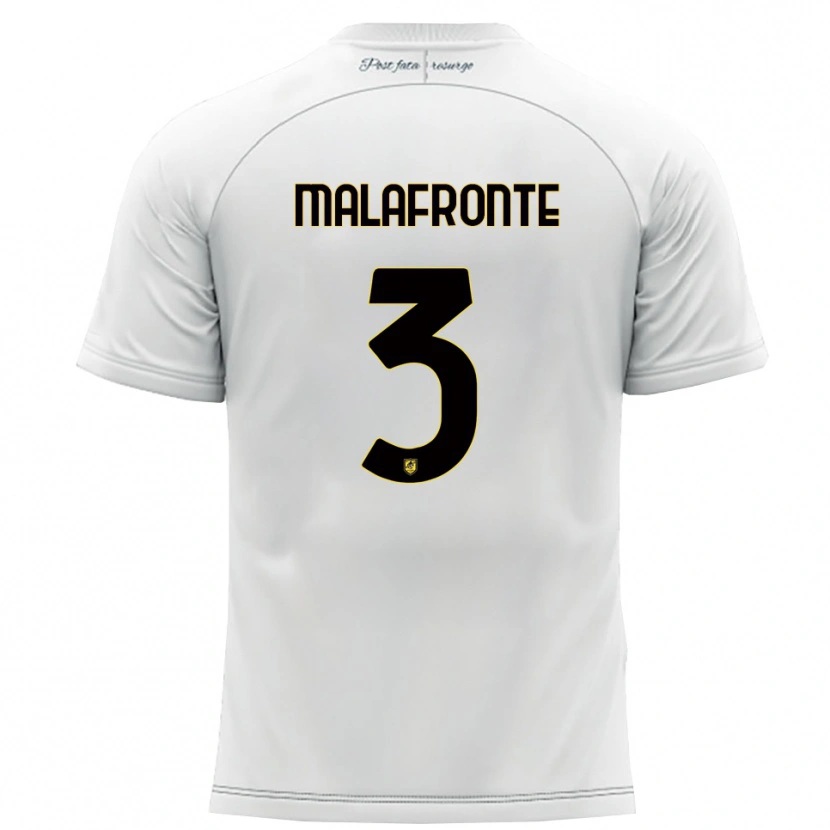 Danxen Hombre Camiseta Salvatore Malafronte #3 Blanco Amarillo 2ª Equipación 2025/26 La Camisa México