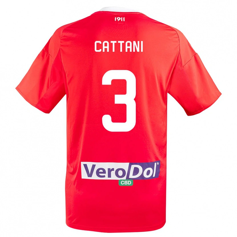 Danxen Hombre Camiseta Thomas Cattani #3 Rojo Blanco 2ª Equipación 2025/26 La Camisa México