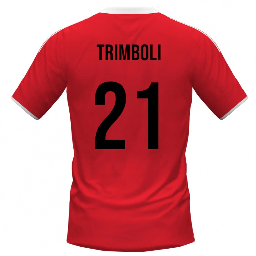 Danxen Hombre Camiseta Simone Trimboli #21 Rojo Blanco 2ª Equipación 2025/26 La Camisa México