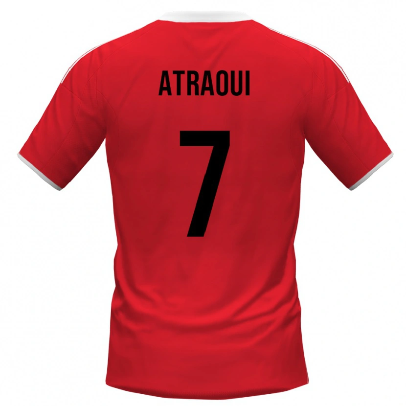 Danxen Hombre Camiseta Adam Atraoui #7 Rojo Blanco 2ª Equipación 2025/26 La Camisa México