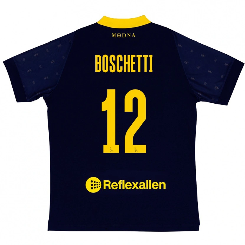 Danxen Hombre Camiseta Matteo Boschetti #12 Marino Amarillo 2ª Equipación 2025/26 La Camisa México