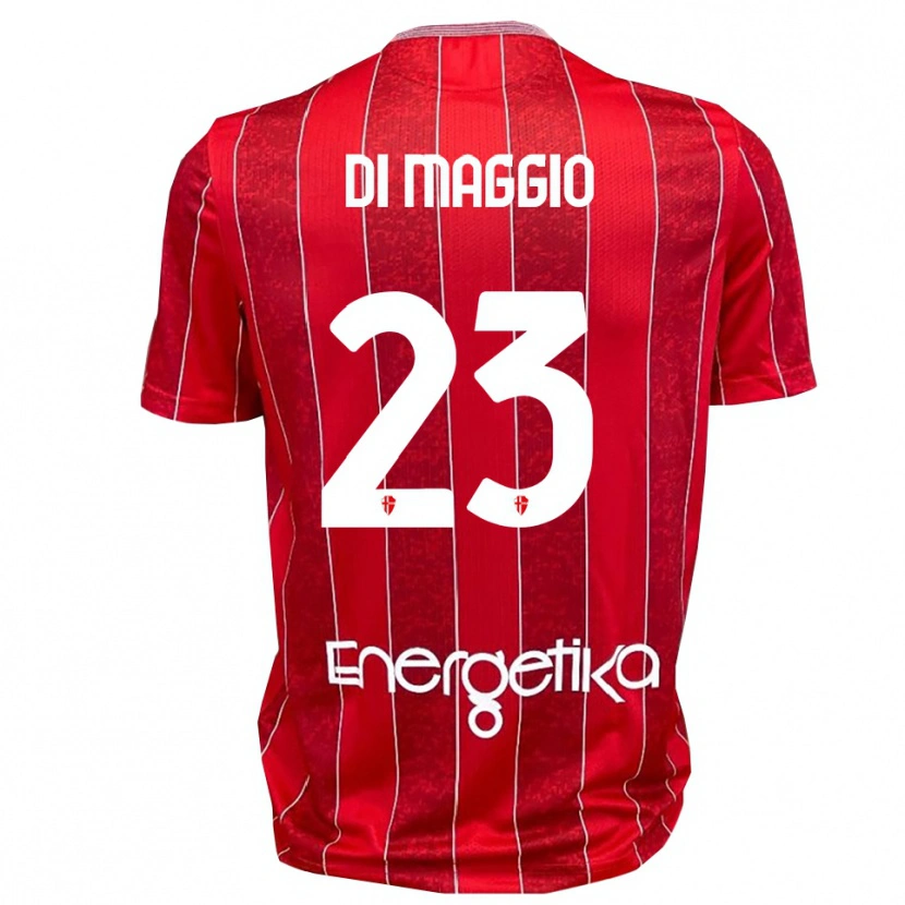 Danxen Hombre Camiseta Luca Di Maggio #23 Rojo Blanco 2ª Equipación 2025/26 La Camisa México