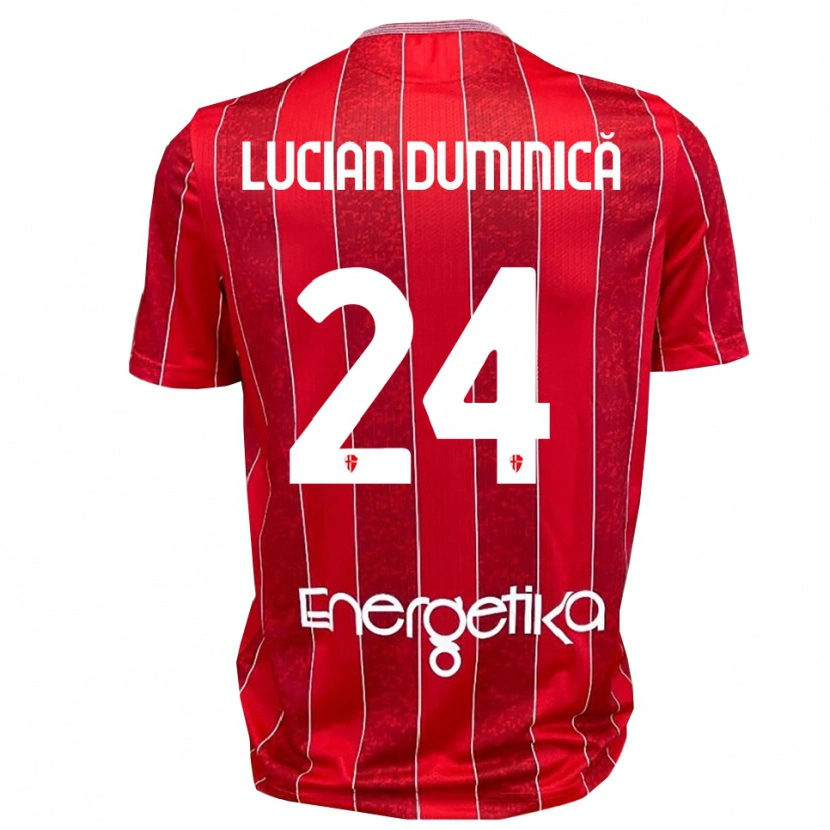 Danxen Hombre Camiseta Nicolae Lucian Duminică #24 Rojo Blanco 2ª Equipación 2025/26 La Camisa México