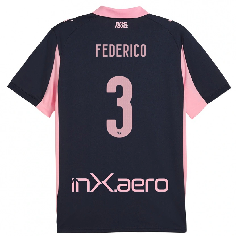 Danxen Hombre Camiseta Davide Federico #3 Marino Rosa 2ª Equipación 2025/26 La Camisa México