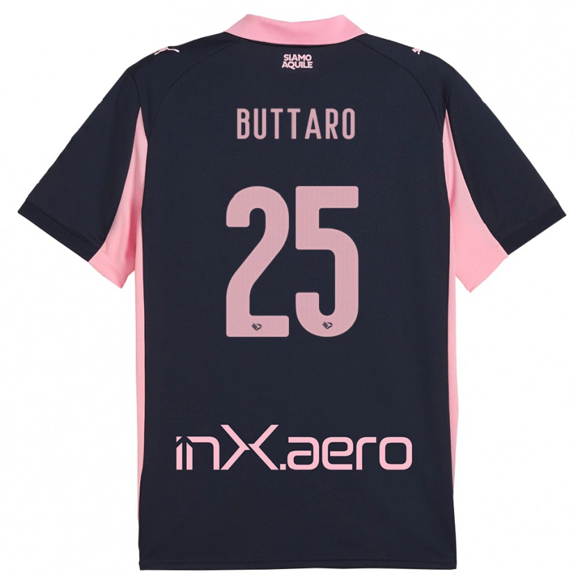 Danxen Hombre Camiseta Alessio Buttaro #25 Marino Rosa 2ª Equipación 2025/26 La Camisa México