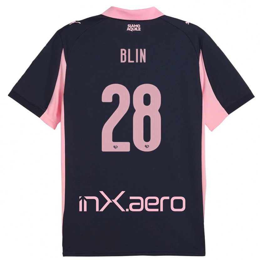 Danxen Hombre Camiseta Alexis Blin #28 Marino Rosa 2ª Equipación 2025/26 La Camisa México