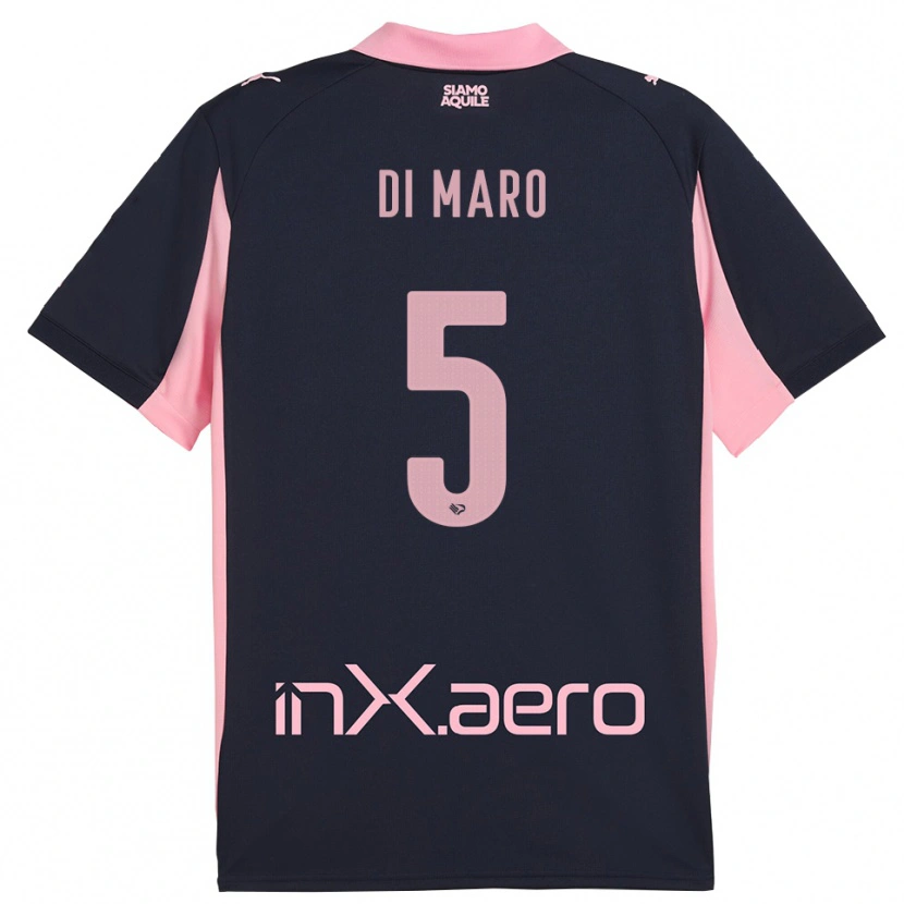 Danxen Hombre Camiseta Filippo Di Maro #5 Marino Rosa 2ª Equipación 2025/26 La Camisa México