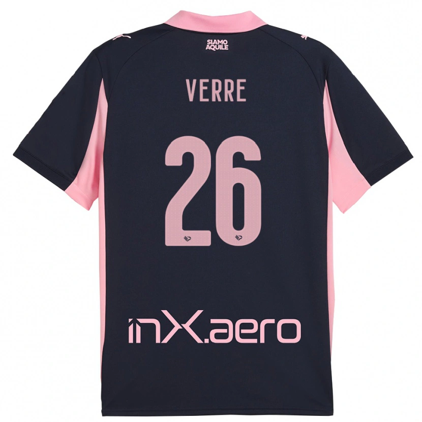 Danxen Hombre Camiseta Valerio Verre #26 Marino Rosa 2ª Equipación 2025/26 La Camisa México