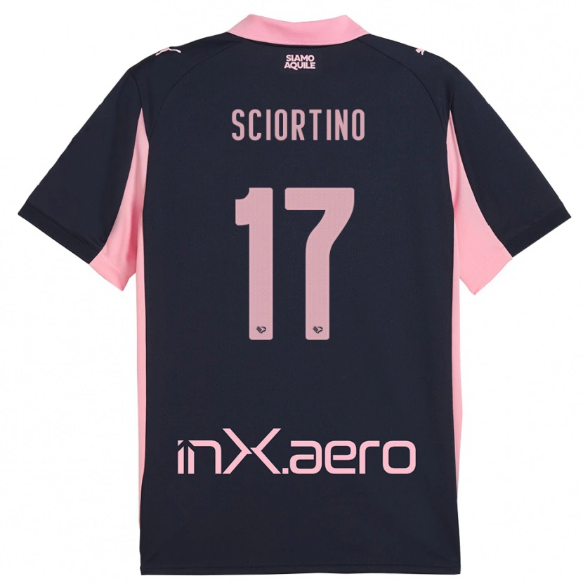 Danxen Hombre Camiseta Riccardo Sciortino #17 Marino Rosa 2ª Equipación 2025/26 La Camisa México