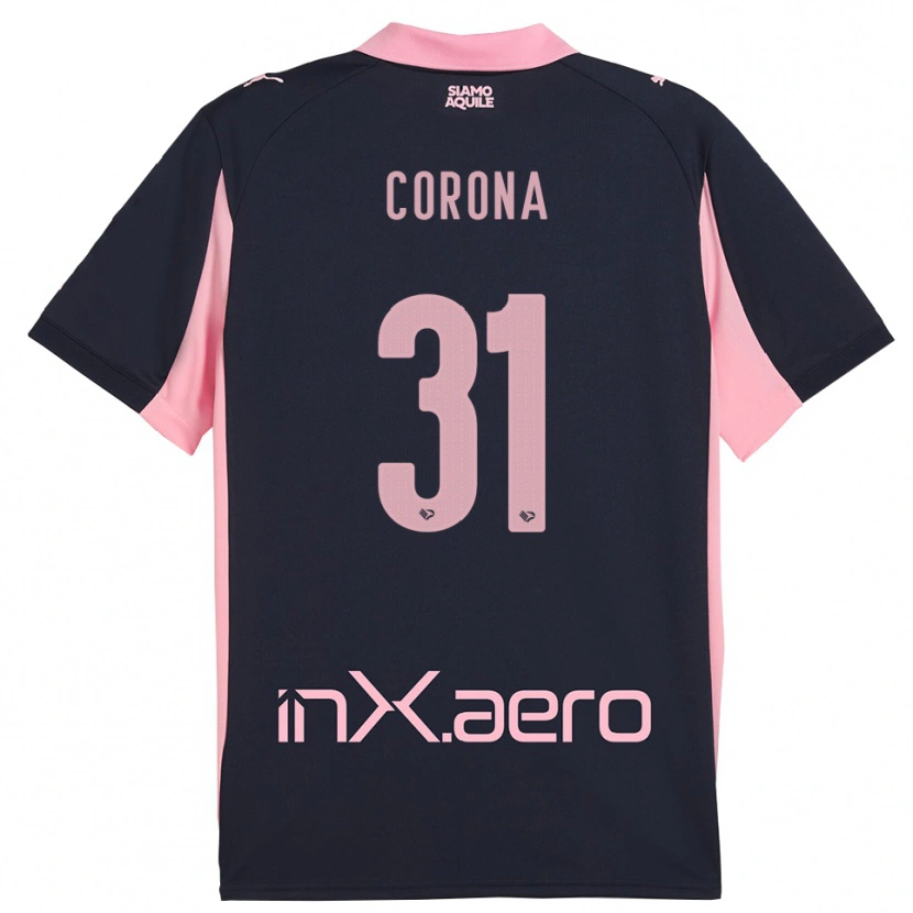 Danxen Hombre Camiseta Giacomo Corona #31 Marino Rosa 2ª Equipación 2025/26 La Camisa México