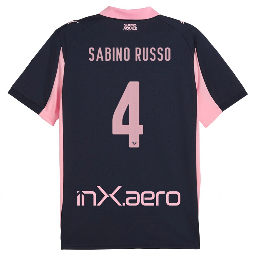 Danxen Hombre Camiseta Alessandro Sabino Russo #4 Marino Rosa 2ª Equipación 2025/26 La Camisa México