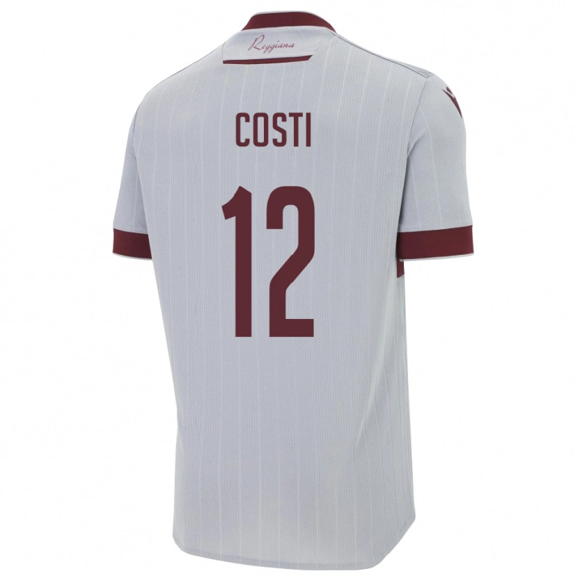 Danxen Hombre Camiseta Filippo Costi #12 Borgoña Blanco 2ª Equipación 2025/26 La Camisa México