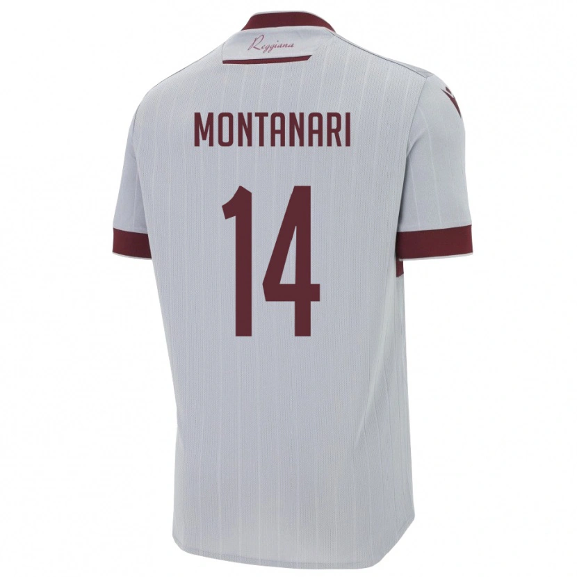 Danxen Hombre Camiseta Giacomo Montanari #14 Borgoña Blanco 2ª Equipación 2025/26 La Camisa México