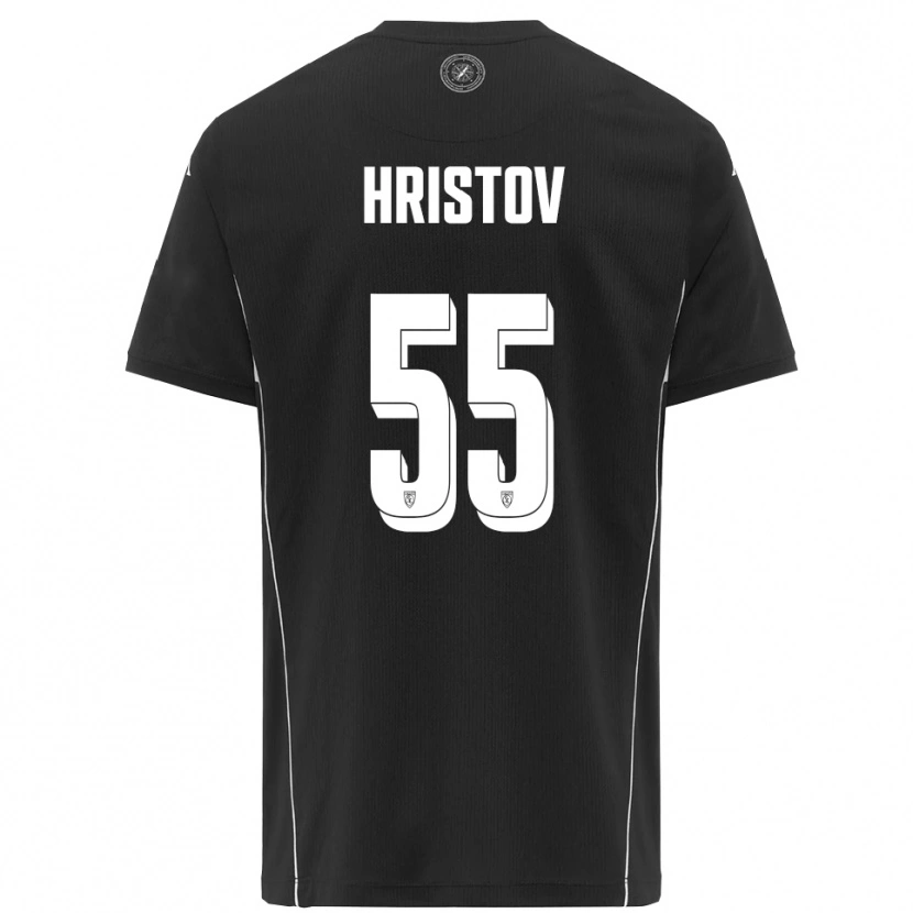 Danxen Hombre Camiseta Petko Hristov #55 Negro Blanco 2ª Equipación 2025/26 La Camisa México