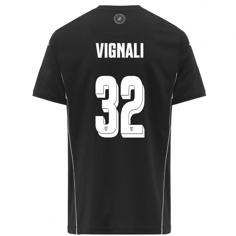 Danxen Hombre Camiseta Luca Vignali #32 Negro Blanco 2ª Equipación 2025/26 La Camisa México