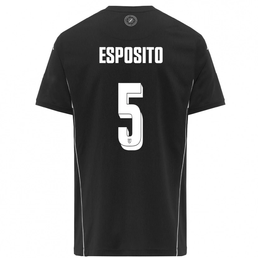 Danxen Hombre Camiseta Salvatore Esposito #5 Negro Blanco 2ª Equipación 2025/26 La Camisa México
