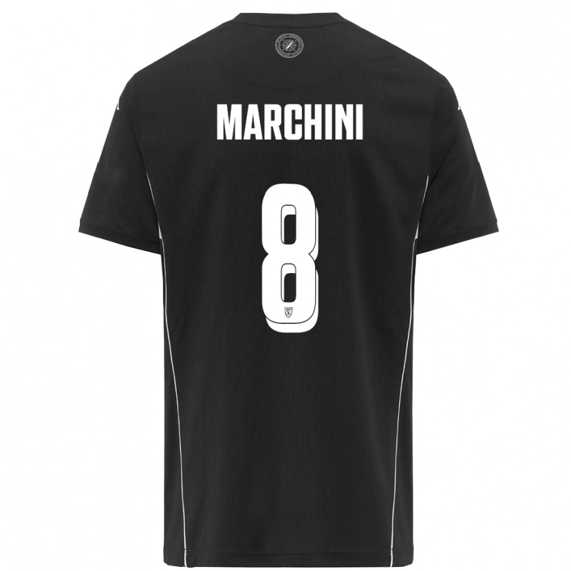 Danxen Hombre Camiseta Mattia Marchini #8 Negro Blanco 2ª Equipación 2025/26 La Camisa México