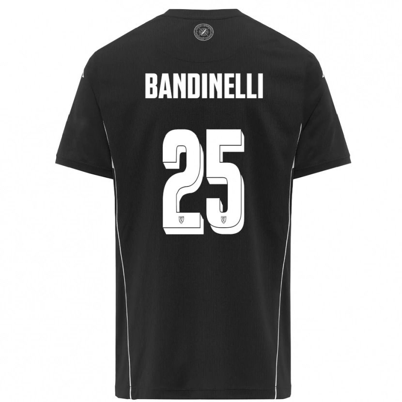 Danxen Hombre Camiseta Filippo Bandinelli #25 Negro Blanco 2ª Equipación 2025/26 La Camisa México