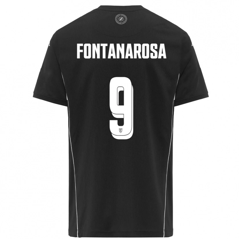Danxen Hombre Camiseta Riccardo Fontanarosa #9 Negro Blanco 2ª Equipación 2025/26 La Camisa México