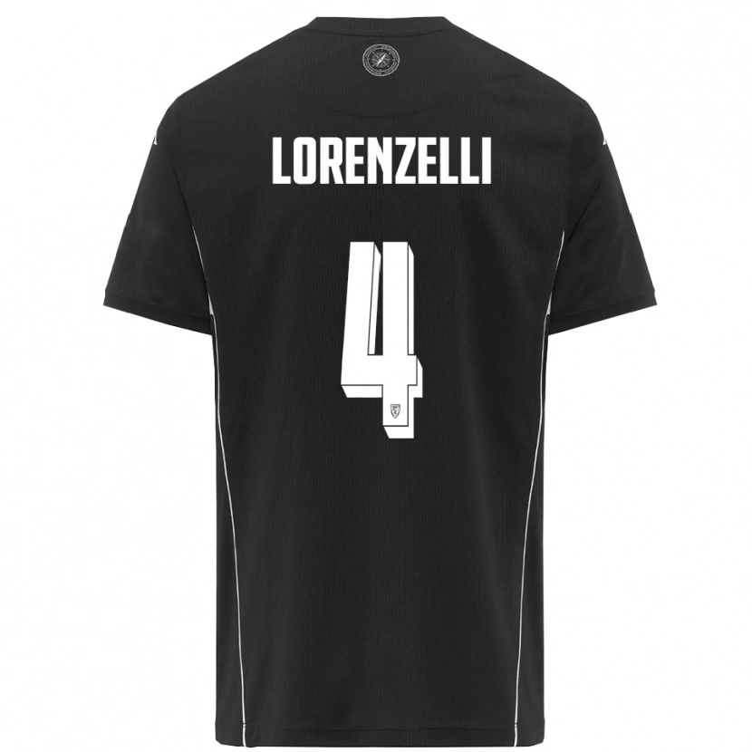 Danxen Hombre Camiseta Emanuele Lorenzelli #4 Negro Blanco 2ª Equipación 2025/26 La Camisa México