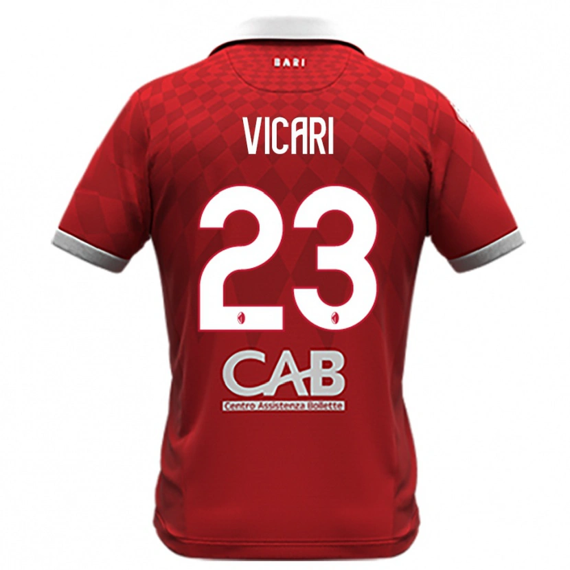 Danxen Hombre Camiseta Francesco Vicari #23 Rojo Blanco 2ª Equipación 2025/26 La Camisa México