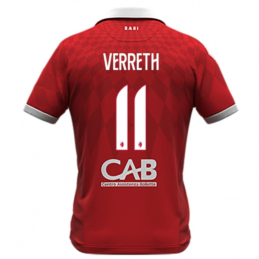 Danxen Hombre Camiseta Matthias Verreth #11 Rojo Blanco 2ª Equipación 2025/26 La Camisa México