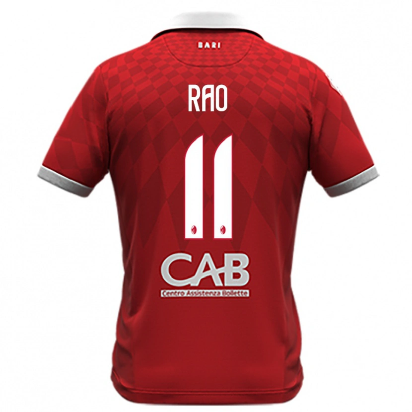Danxen Hombre Camiseta Emanuele Rao #11 Rojo Blanco 2ª Equipación 2025/26 La Camisa México