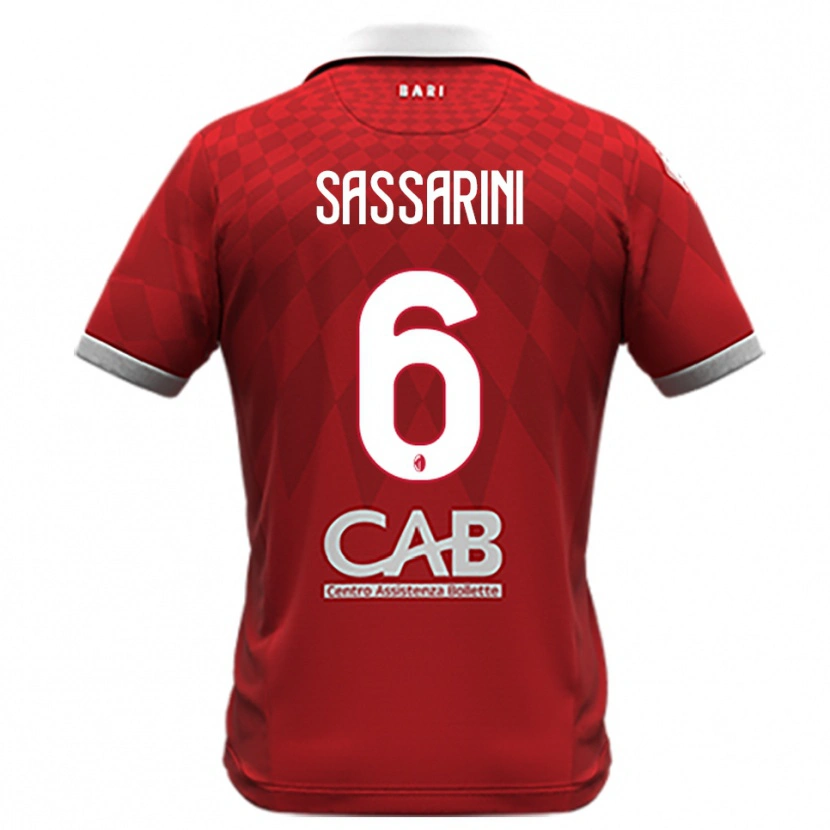 Danxen Hombre Camiseta Luca Sassarini #6 Rojo Blanco 2ª Equipación 2025/26 La Camisa México