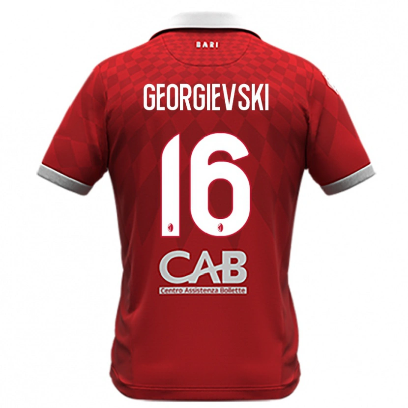 Danxen Hombre Camiseta Toma Georgievski #16 Rojo Blanco 2ª Equipación 2025/26 La Camisa México