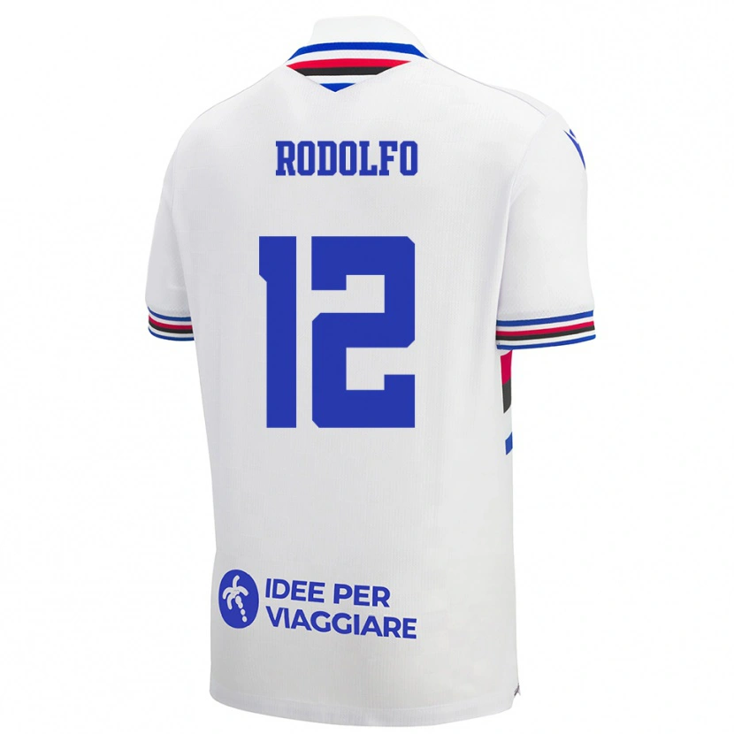 Danxen Hombre Camiseta Luca Rodolfo #12 Blanco Azul Rojo 2ª Equipación 2025/26 La Camisa México