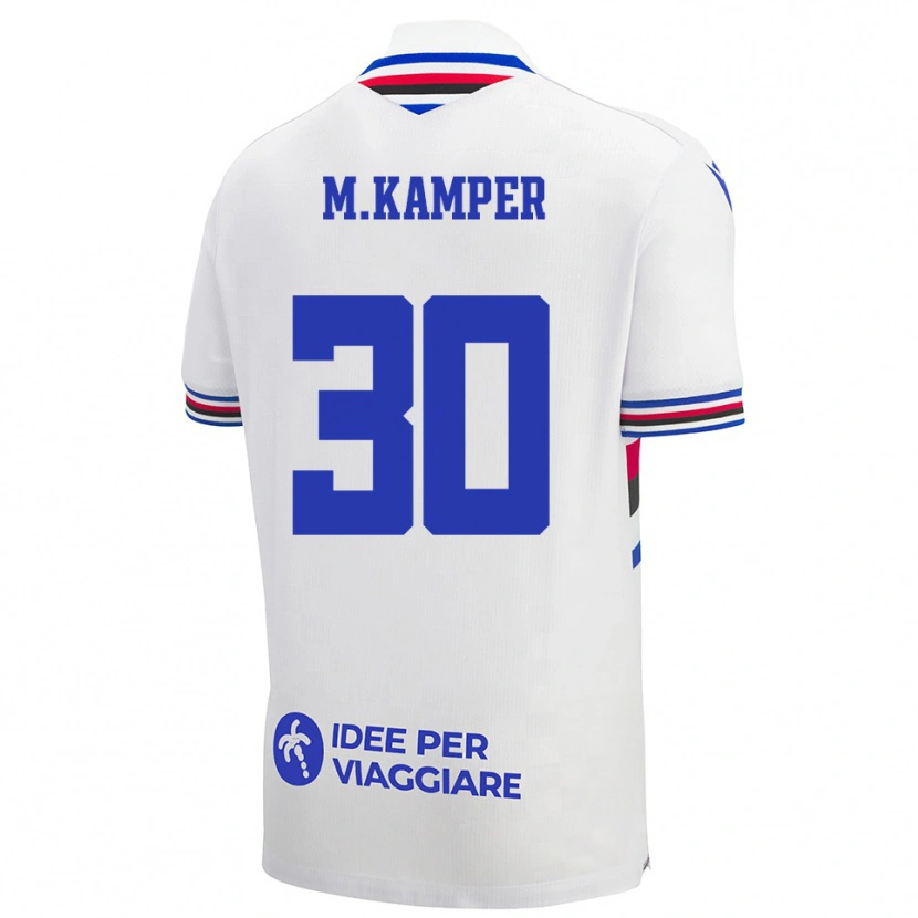 Danxen Hombre Camiseta Maia Leona Kamper Rodrigues #30 Blanco Azul Rojo 2ª Equipación 2025/26 La Camisa México