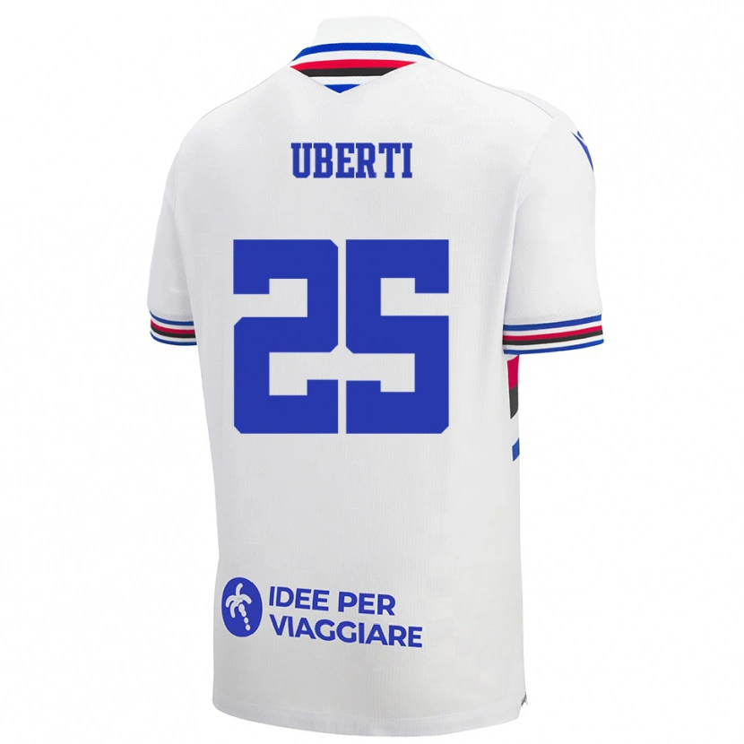 Danxen Hombre Camiseta Nicolò Uberti #25 Blanco Azul Rojo 2ª Equipación 2025/26 La Camisa México