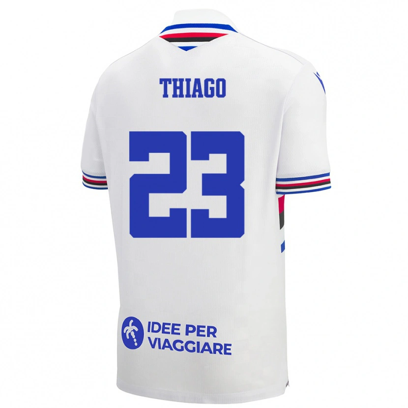 Danxen Hombre Camiseta Thiago #23 Blanco Azul Rojo 2ª Equipación 2025/26 La Camisa México