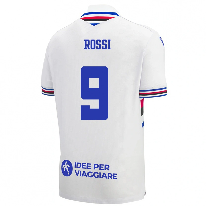 Danxen Hombre Camiseta Allegra Rossi #9 Blanco Azul Rojo 2ª Equipación 2025/26 La Camisa México