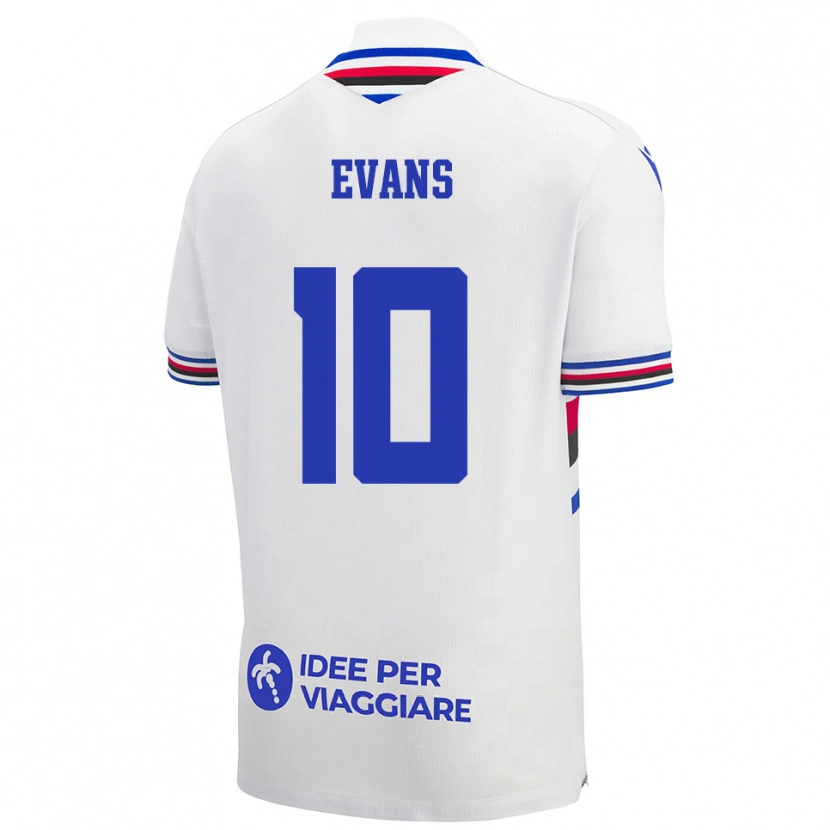 Danxen Hombre Camiseta Maya Evans #10 Blanco Azul Rojo 2ª Equipación 2025/26 La Camisa México