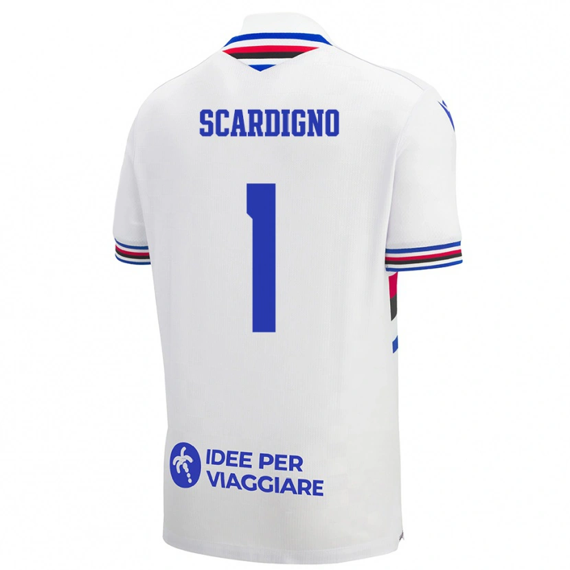 Danxen Hombre Camiseta Nicholas Scardigno #1 Blanco Azul Rojo 2ª Equipación 2025/26 La Camisa México