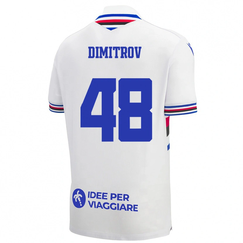 Danxen Hombre Camiseta Martin Dimitrov #48 Blanco Azul Rojo 2ª Equipación 2025/26 La Camisa México