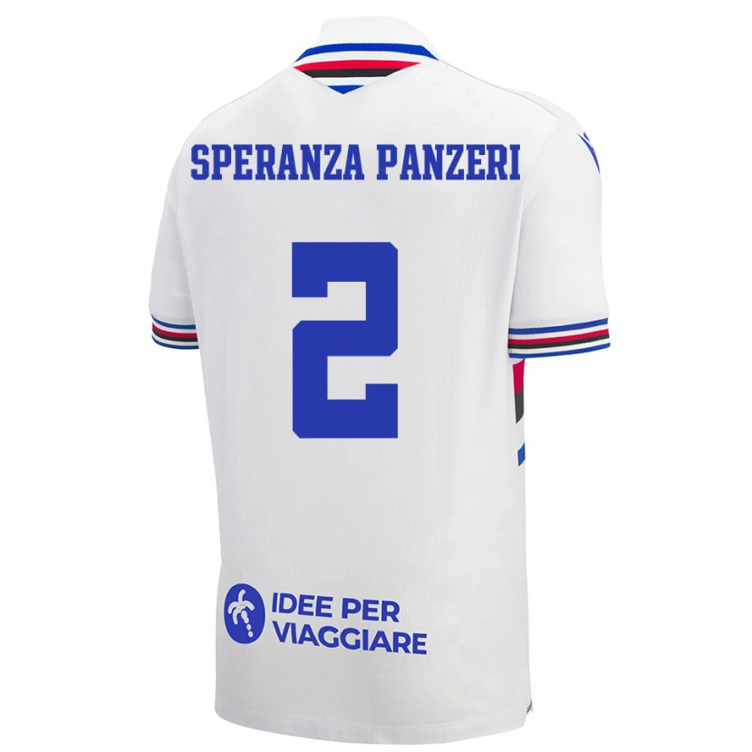 Danxen Hombre Camiseta Vanessa Speranza Panzeri #2 Blanco Azul Rojo 2ª Equipación 2025/26 La Camisa México