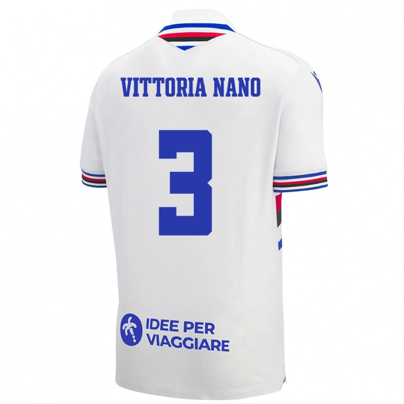 Danxen Hombre Camiseta Maria Vittoria Nano #3 Blanco Azul Rojo 2ª Equipación 2025/26 La Camisa México
