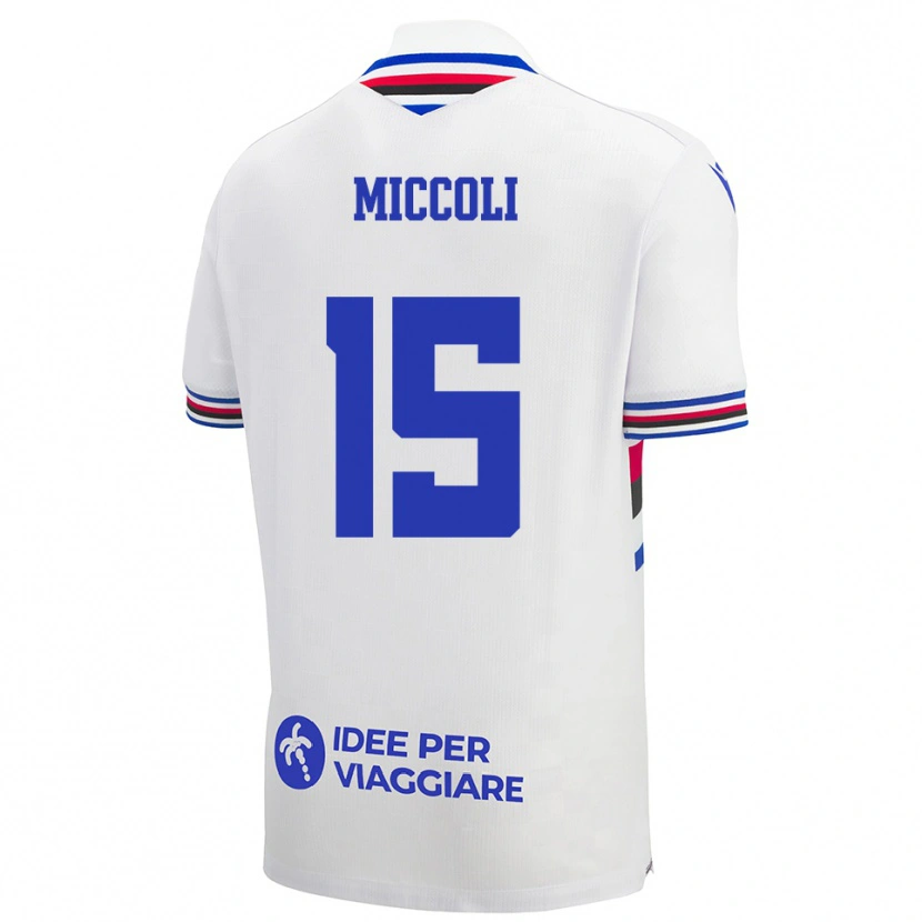 Danxen Hombre Camiseta Diego Miccoli #15 Blanco Azul Rojo 2ª Equipación 2025/26 La Camisa México
