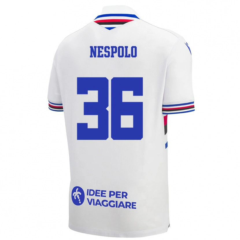 Danxen Hombre Camiseta Sabrina Nespolo #36 Blanco Azul Rojo 2ª Equipación 2025/26 La Camisa México