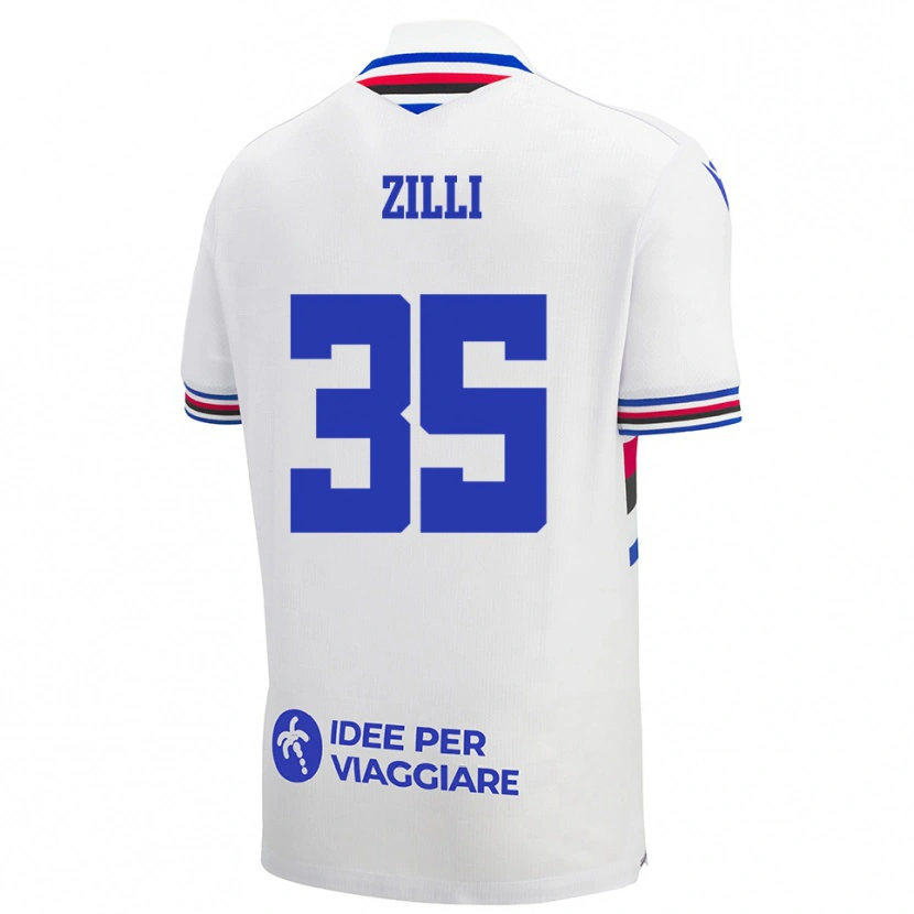 Danxen Hombre Camiseta Elisa Zilli #35 Blanco Azul Rojo 2ª Equipación 2025/26 La Camisa México