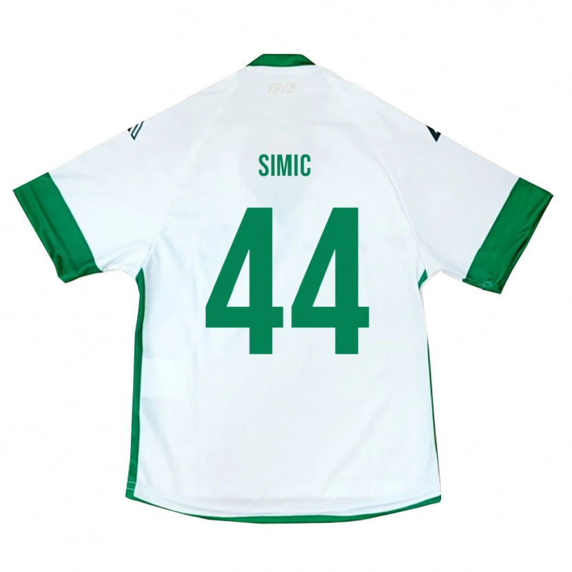 Danxen Hombre Camiseta Lorenco Simic #44 Blanco Verde Azul 2ª Equipación 2025/26 La Camisa México