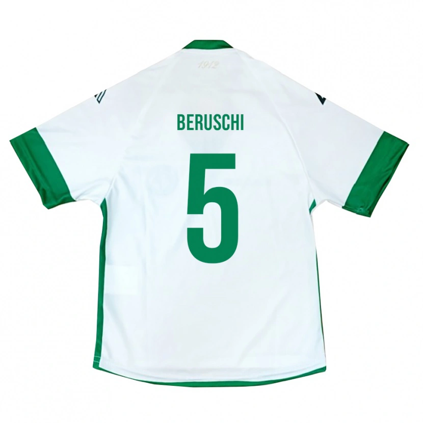 Danxen Hombre Camiseta Diego Beruschi #5 Blanco Verde Azul 2ª Equipación 2025/26 La Camisa México