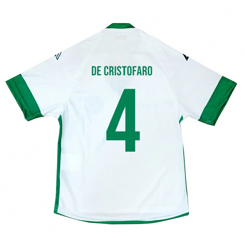 Danxen Hombre Camiseta Antonio De Cristofaro #4 Blanco Verde Azul 2ª Equipación 2025/26 La Camisa México