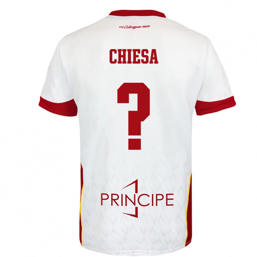 Danxen Hombre Camiseta Riccardo Chiesa #0 Blanco Rojo 2ª Equipación 2025/26 La Camisa México