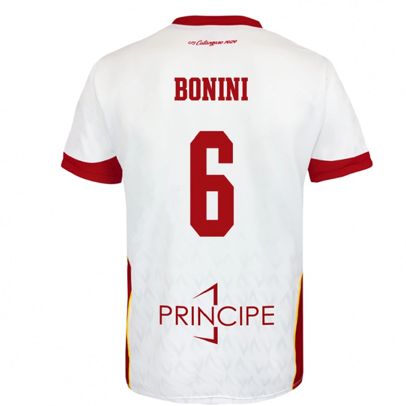 Danxen Hombre Camiseta Federico Bonini #6 Blanco Rojo 2ª Equipación 2025/26 La Camisa México