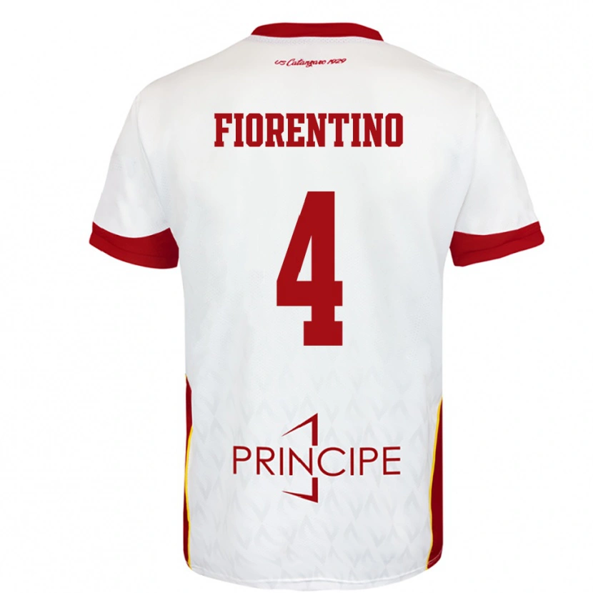 Danxen Hombre Camiseta Carlo Fiorentino #4 Blanco Rojo 2ª Equipación 2025/26 La Camisa México
